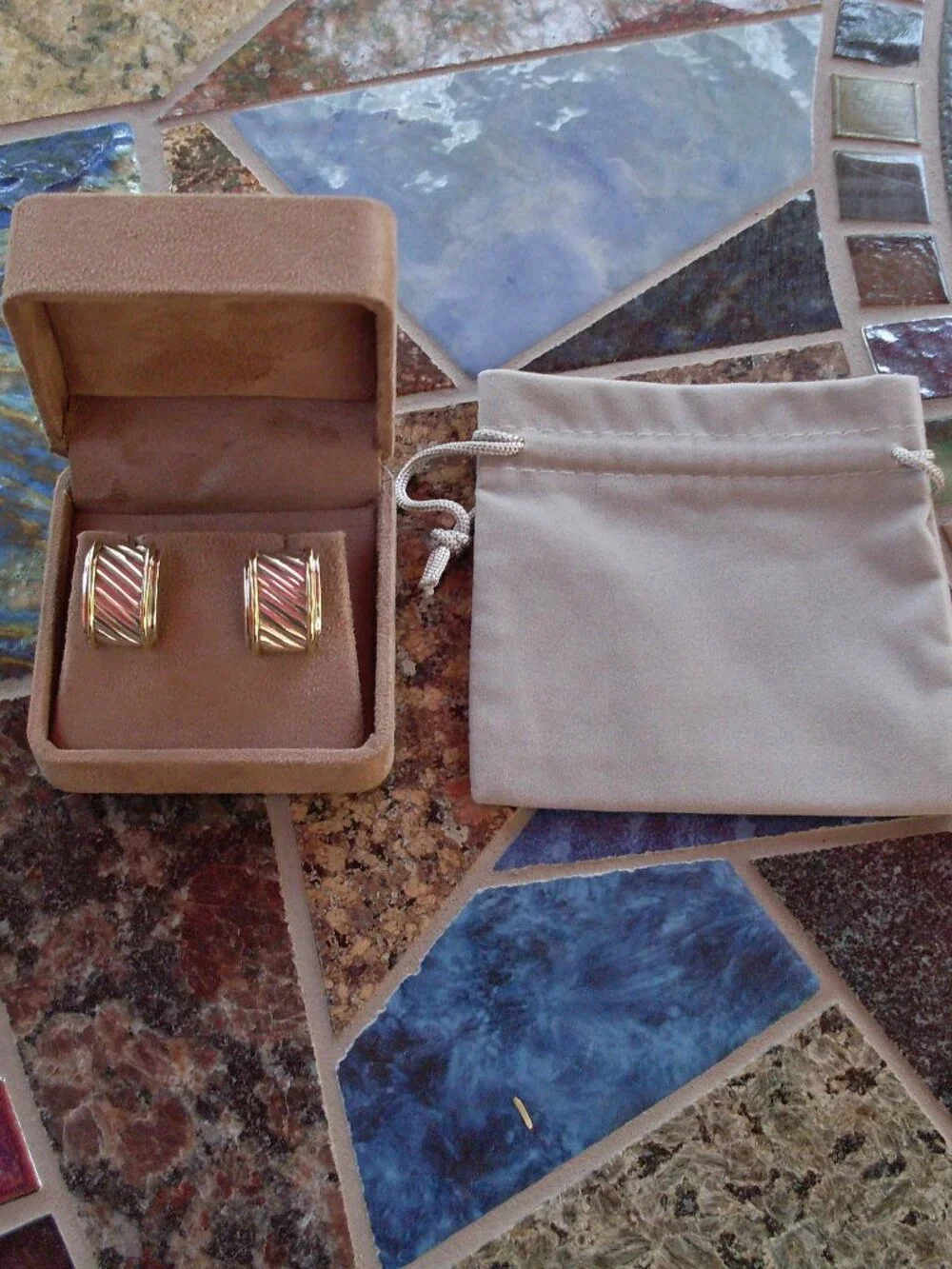 Retired David Yurman Cigar Band Cuff Links - 14K/925 - Gift Boxed